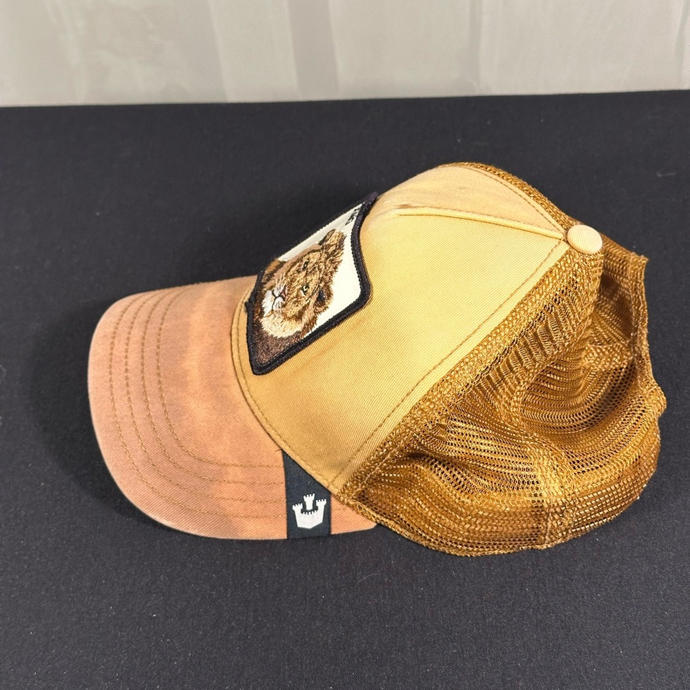 Goorin Bros Tan and Brown Lion Patch Trucker Hat - Picture 3 of 6